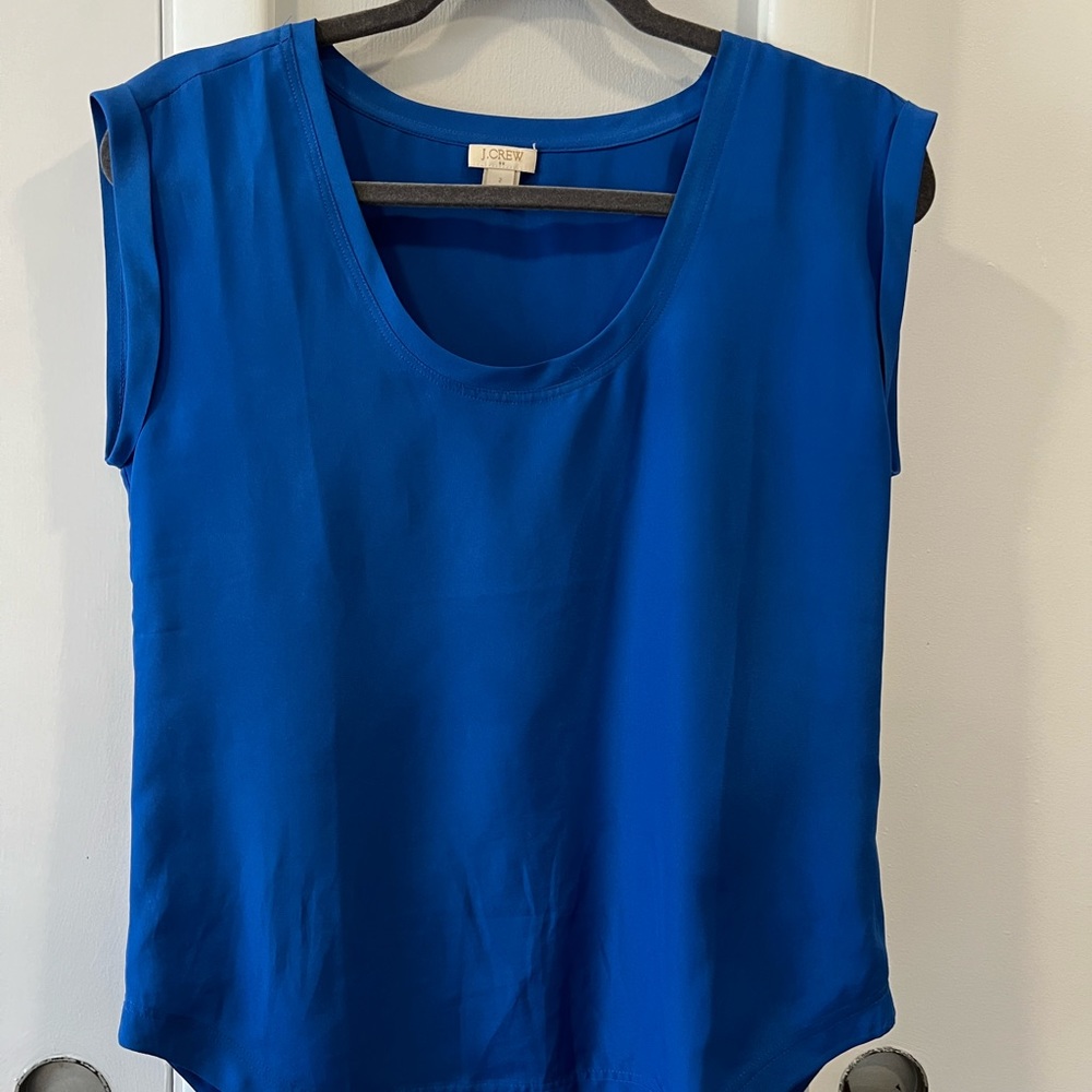 Blue Silky Sleeveless Top from J. Crew Factory